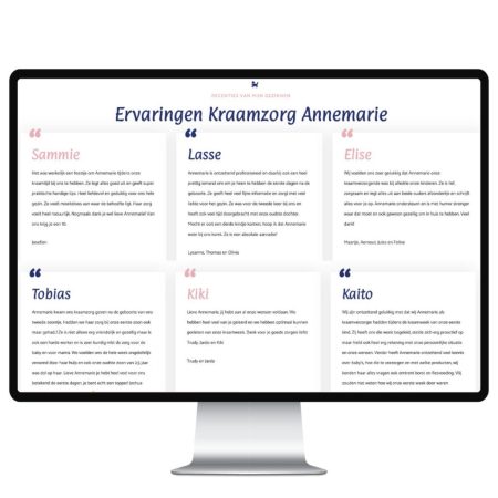 Webdesign Studio Picaflor Kraamzorg Annemarie